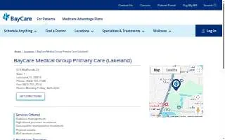 BayCare Medical Group Primary Care (Lakeland) website