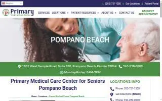 Primary Medical Care Center of Pompano Beach website