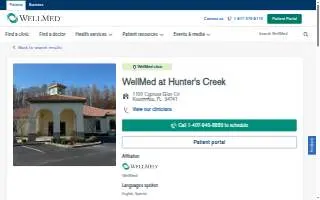WellMed at Hunter's Creek of Kissimmee website