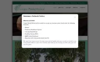 Cooper Family Medical website