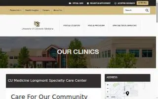 CU Medicine Longmont Specialty Care Center website