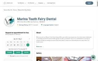 Marina Tooth Fairy Dental website