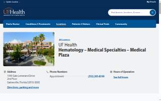 UF Health Hematology – Medical Specialties – Medical Plaza