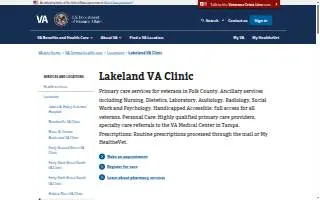 Lakeland VA Clinic website