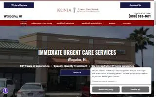 Kunia Urgent Care of Waipahu website