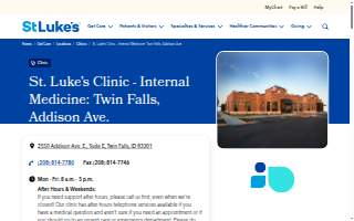 St. Luke's Clinic - Internal Medicine: Twin Falls, Addison Ave.