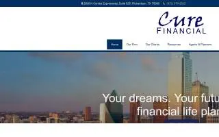 Cure Financial website