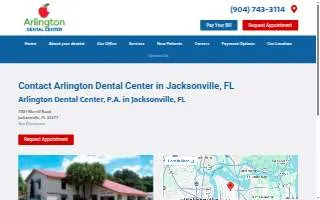 Arlington Dental Center of Jacksonville website