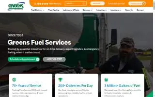 Greens Energy HVAC & Fuel website