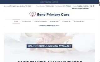 Reno Primary Care website
