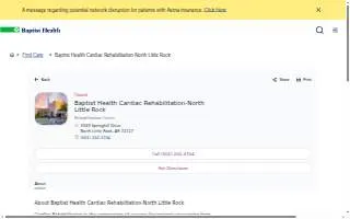 Baptist Health Cardiac Rehabilitation-North Little Rock website