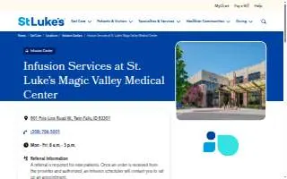 Infusion Services at St. Luke's Magic Valley Medical Center website