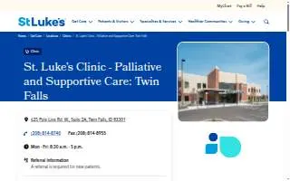 St. Luke's Clinic - Palliative and Supportive Care: Twin Falls website