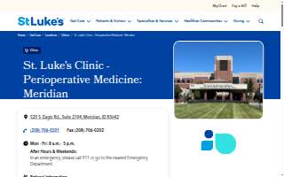 St. Luke's Clinic - Perioperative Medicine: Meridian