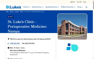 St. Luke's Clinic - Perioperative Medicine: Nampa