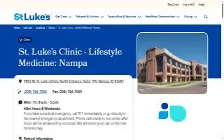 St. Luke's Clinic - Lifestyle Medicine: Nampa website