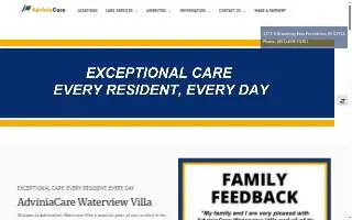 AdviniaCare Waterview Villa website