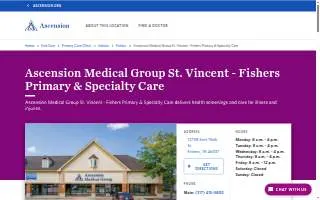 Ascension Medical Group St. Vincent - Fishers Primary & Specialty Care website