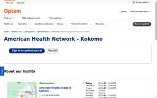 American Health Network - Kokomo website