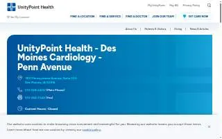 UnityPoint Health - Des Moines Cardiology - Penn Avenue website