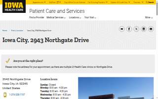 University of Iowa Health Care, Iowa City, 2943 Northgate Drive