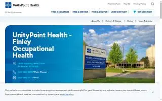 UnityPoint Health - Finley Occupational Health website