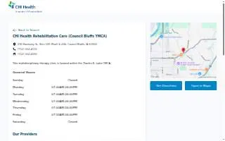 CHI Health Rehabilitation Care (Council Bluffs YMCA) website