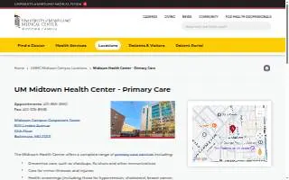 UM Midtown Health Center Primary Care website