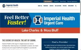 Imperial Health of Lake Charles website