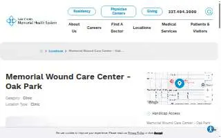 Memorial Wound Care Center - Oak Park website