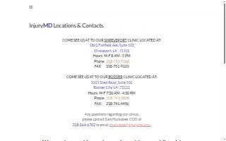 InjuryMD of Bossier website