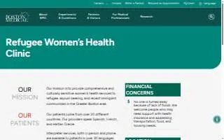 Refugee Women's Health Clinic at Boston Medical Center website