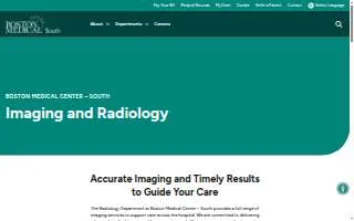 Imaging and Radiology at Boston Medical Center – South website