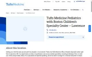Tufts Medicine Pediatrics with Boston Children’s Specialty Center – Lawrence website