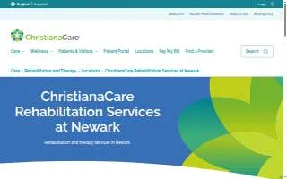ChristianaCare Rehabilitation Services at Newark website