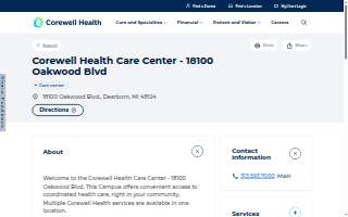 Corewell Health Care Center - 18100 Oakwood Blvd