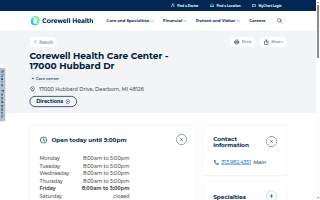 Corewell Health Care Center - 17000 Hubbard Dr