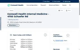 Corewell Health Internal Medicine - 4700 Schaefer Rd website