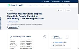 Corewell Health Grand Rapids Hospitals Family Medicine Residency - 275 Michigan St NE