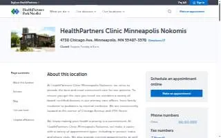 HealthPartners Clinic Minneapolis Nokomis website