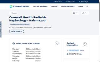 Corewell Health Pediatric Nephrology - Kalamazoo