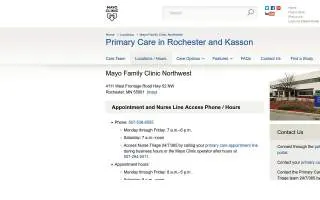 Mayo Family Clinic Northwest website