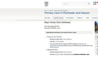Mayo Family Clinic Northeast website