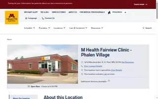 M Health Fairview Clinic - Phalen Village website