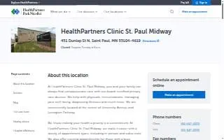 HealthPartners Clinic St. Paul Midway of St Paul website