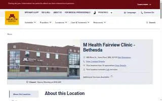 M Health Fairview Clinic - Bethesda website