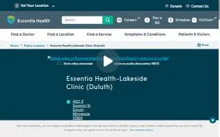 Essentia Health-Lakeside Clinic (Duluth) website