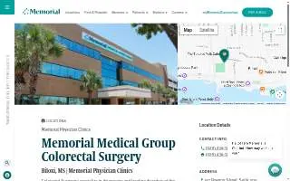 Memorial Medical Group Colorectal Surgery website