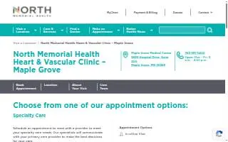 North Memorial Health Heart & Vascular Clinic - Maple Grove website