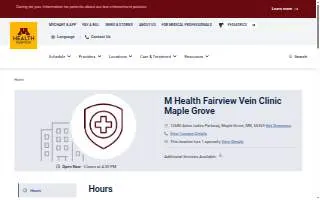 M Health Fairview Vein Clinic website